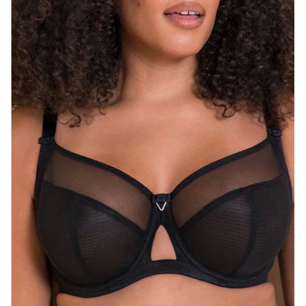 Curvy Kate Victory Balcony Bra 40FF UK 40Hβ US Sheer Mesh Underwire NWT